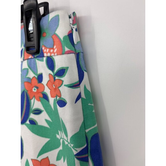 Talbots Fruit Floral Canvas Skirt Blue Green Orange Size 6 NEW - Picture 4 of 8